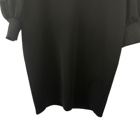 NWT ELOQUII Black Puff Sleeve Tie Back Cuff Pencil Ponte Dress Plus Size 22 NEW - Picture 3 of 15